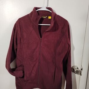 Cabela's Burgundy Fleece zip up Jacket
